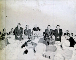 Sports Banquet 1960: Men Stand as Speaker Addresses Audience (2)