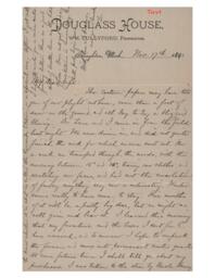 Lucius Lee Hubbard to Fannie Hubbard, 1891-11-17