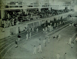 N.P. High School Invitational at NMC April 6, 1960: Aerial View of Track and Audience