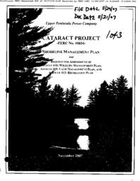 Cataract Project Shoreline Management Plan (1 of 3)