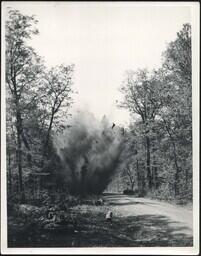 Explosion during CCC [Civilian Conservation Corps] Road Construction in the Upper Peninsula