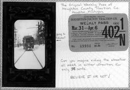 Houghton County Traction Company Weekly Pass (1 of 2)