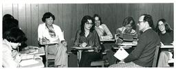 Professor Speaking with Group of Students (Part of the NMU Historic Photographs Collection)