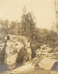 River in the Upper Peninsula with person fishing (1 of 2)