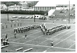 Marching Band Forming an N (Part of the NMU Historic Photographs Collection)