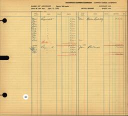 Copper Range Company Transfer Ledger 1929-1950, #078 Injured Employee Compensation (1 of 2)