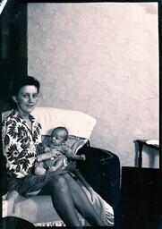 (072-006) Either Norman Schafer or Ruth Thieler's Baby with Mom (1 of 2)