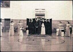 (155-003) Ontonagon High School 1944 King and Queen Crowning (2 of 3)