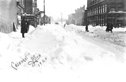 Winter Scene with Streetcar in Houghton County, Michigan (1 of 2)