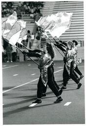 Color Guard Performing in Superior Dome (Part of the NMU Historic Photographs Collection)