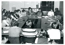 Meeting in Dean of Students Office (Part of the NMU Historic Photographs Collection)