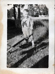 Bob Davidson with Toy Wheelbarrow