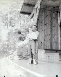 Masquers--"The Rainmaker" 1959: Actor Standing Behind Actress on Stage