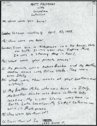 LaFrinier Oral History Transcript, undated