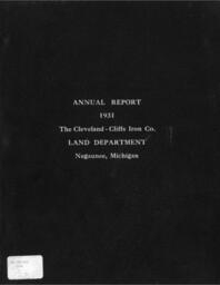 Cleveland-Cliffs Iron Company Land Department Annual Report, 1931 (Part 1)