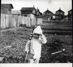 Young Tom Ross Carrying Mini Flag