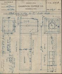 Plan for Stack Base and Flue for C Boiler House