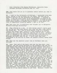 Eugene Whitehouse Oral History Interview Transcript, 1981-05-18 (Tape 1 of 3)