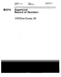 Superfund Record of Decision Cliffs-Dow Dump