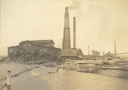 Sawmill on shore of lake