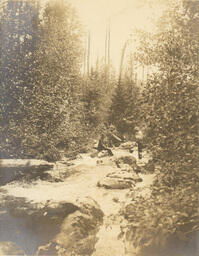 River in the Upper Peninsula with person fishing (2 of 2)