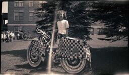 (008-004) Girl Posing with Decorated Bike