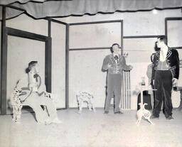 Masquers--"Thieves Carnival" 1958: Three Men on Stage in Suits