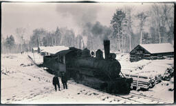 Locomotive in Winter at Lumber Camp