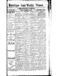 Manistique Semi-Weekly Pioneer, 1892-11-01