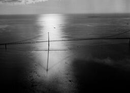 Aerial View of Mackinac Bridge, 1957 (2 of 2)