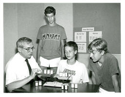 John Kiltinen and Three Seaborg Summer Science Academy Students (Part of the NMU Historic Photographs Collection)