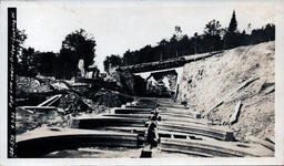 Victoria Dam Pipeline Construction Under Bridge