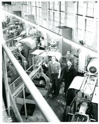 View from above of Men Working in Industrial Lab (Part of the NMU Historic Photographs Collection)