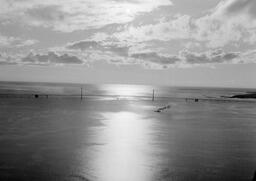 Aerial View of Mackinac Bridge, 1957 (1 of 2)