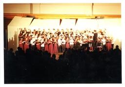 Choir Concert on Risers on Stage (Part of the NMU Historic Photographs Collection)