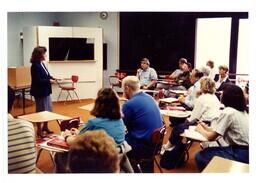 Professor Giving Lecture to Weekend College Students (Part of the NMU Historic Photographs Collection)