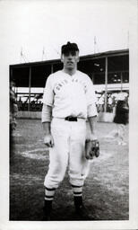 Tom Ross in Ontonagon Baseball Uniform (1 of 2)