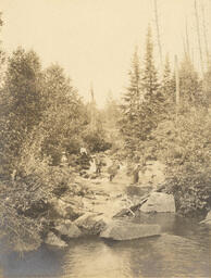 River in the Upper Peninsula with people fishing (1 of 2)