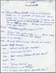 Carol Giotto Oral History Transcript, 1990