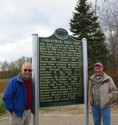 Photo of Christmas Tree Ship Historical Marker with Guests