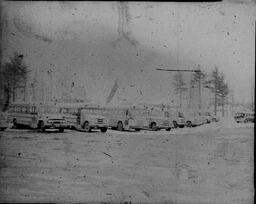 (124-09) N.P. High School Invitational at NMC April 6, 1960: Buses in Parking Lot