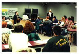 Fred Joyal Talking to Class (Part of the NMU Historic Photographs Collection)