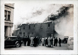 Crowd Standing in the Street Watching Furniture Store Fire (1 of 2)