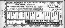 Houghton County Traction Company Transfer Ticker