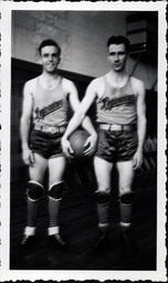 Tom Ross and Friend in Legionaires Basketball Uniforms (1 of 2)