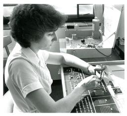 Student Working with Circuits (Part of the NMU Historic Photographs Collection)