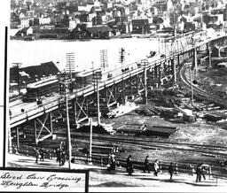 Streetcars on the Houghton-Hancock Bridge