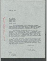 James L. Carter to K. Vesala, 1973-01-11