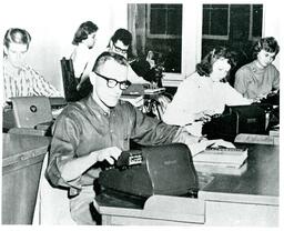 Students Using Typewriters (Part of the NMU Historic Photographs Collection)