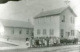 Pioneer School, the first constructed in Breitung Township